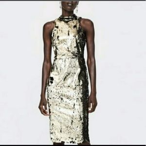 Black & Gold Reversible Sequin Dress NWOT